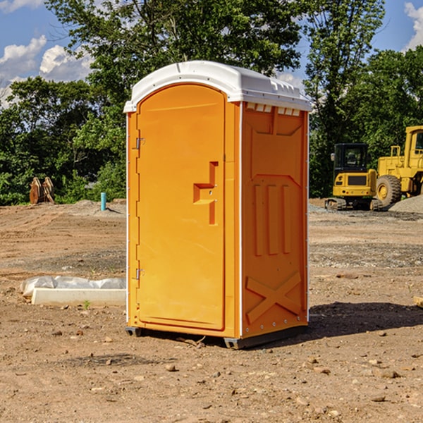 how often are the portable restrooms cleaned and serviced during a rental period in Vernalis California